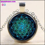 Plus Minus Co Handmade Blue Fractal Mandala Necklace, view 2