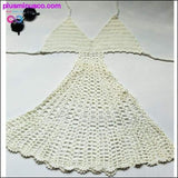 Plus Minus Co Handmade Crochet Deep V Neck Backless Swimwear, view 2