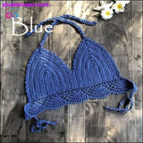 Plus Minus Co Handmade Crochet Women Bikini Top Boho Beach Bralette Solid, view 3