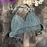 Plus Minus Co Handmade Crochet Women Bikini Top Boho Beach Bralette Solid, view 4