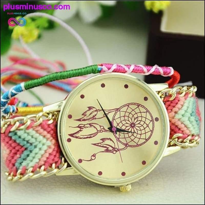 Plus Minus Co Handmade Dreamcatcher Friendship Bracelet Watch