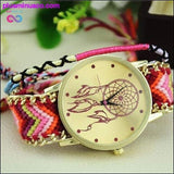 Plus Minus Co Handmade Dreamcatcher Friendship Bracelet Watch, view 6