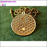 Plus Minus Co Handmade & Etched Yin Yang Flower Of Life Necklace, view 2