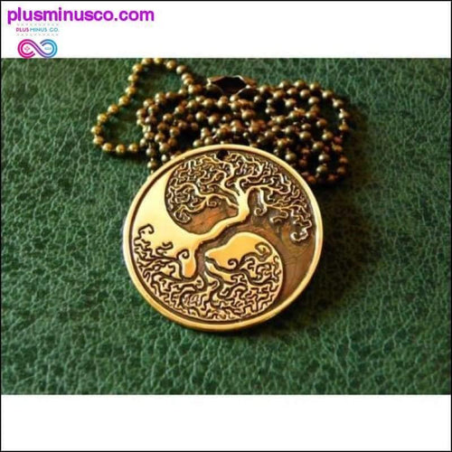Plus Minus Co Handmade & Etched Yin Yang Tree Of Life Necklace