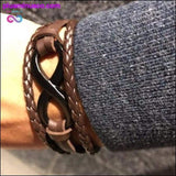 Plus Minus Co Handmade Infinity Symbol Leather Bracelet, view 2