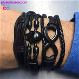 Plus Minus Co Handmade Infinity Symbol Leather Bracelet, view 4
