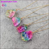 Plus Minus Co Handmade Natural Rainbow Quartz Crystal Necklace, view 2