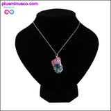 Plus Minus Co Handmade Natural Rainbow Quartz Crystal Necklace, view 6
