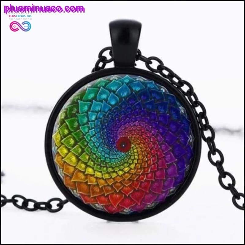 Plus Minus Co Handmade Rainbow Fibonacci Necklace
