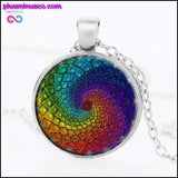 Plus Minus Co Handmade Rainbow Fibonacci Necklace, view 3
