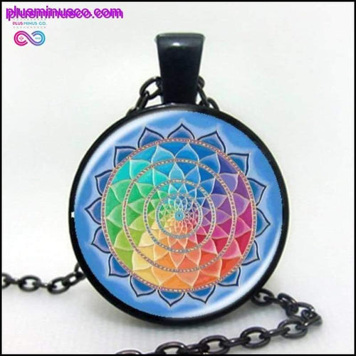 Plus Minus Co Handmade Rainbow Flower Of Life Mandala Necklace