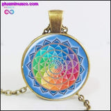 Plus Minus Co Handmade Rainbow Flower Of Life Mandala Necklace, view 3