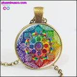 Plus Minus Co Handmade Rainbow Mandala Sacred Geometry Necklace, view 2