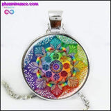Plus Minus Co Handmade Rainbow Mandala Sacred Geometry Necklace, view 3