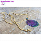 Plus Minus Co Handmade Rainbow Sri Yantra Pendant, 18k Gold Plated, view 4