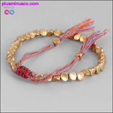 Plus Minus Co Handmade Tibetan Buddhist Braided Cotton Copper Beads Lucky, view 4