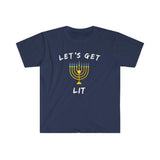 Plus Minus Co Hanukkah Gift, I Last 8 Days / Let's Get Lit T-Shirts || Chanukah Gift ideas || Chanukah 2022,Jewish Sayings Tee, Jewish High Holiday, view 2