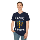 Plus Minus Co Hanukkah Gift, I Last 8 Days T-Shirts Chanukah Gift ideas Chanukah 2022, Jewish Sayings Tee, Jewish High Holidays, Chanukah, Hanukkah, view 2