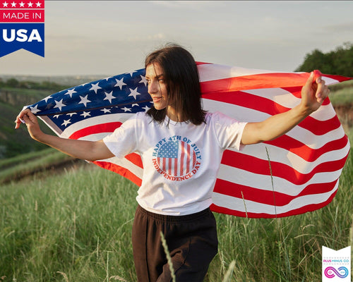 Plus Minus Co Happy 4th Of July | Independence Day | Circle American Flag, Fourth Of July Shirt,Patriotic Shirt,Independence Day Shirts,Patriotic Family