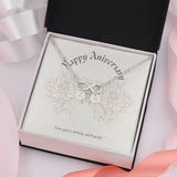 Plus Minus Co Happy Anniversary Infinity Hand Stamped Charm Bracelet, Anniversary Gold Gift, Personalized Wife Bracelet Gift, Best Anniversary Jewelry, view 6