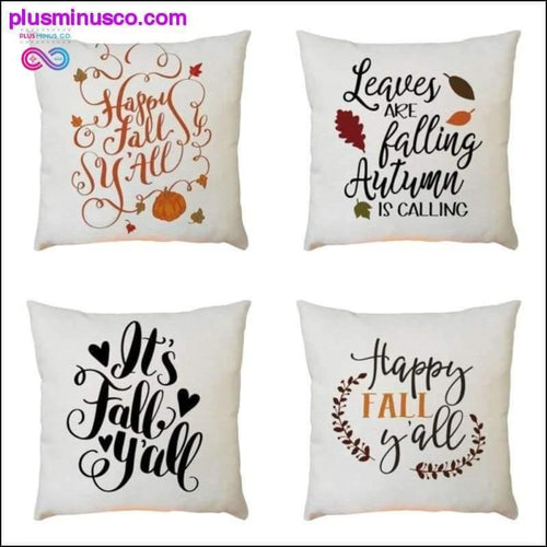 Plus Minus Co Happy Fall Y'all Pattern Pillowcases Cojines Pillow Case