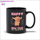 Plus Minus Co Happy New Year, 2021 -year of the OX Black Mugs, view 2