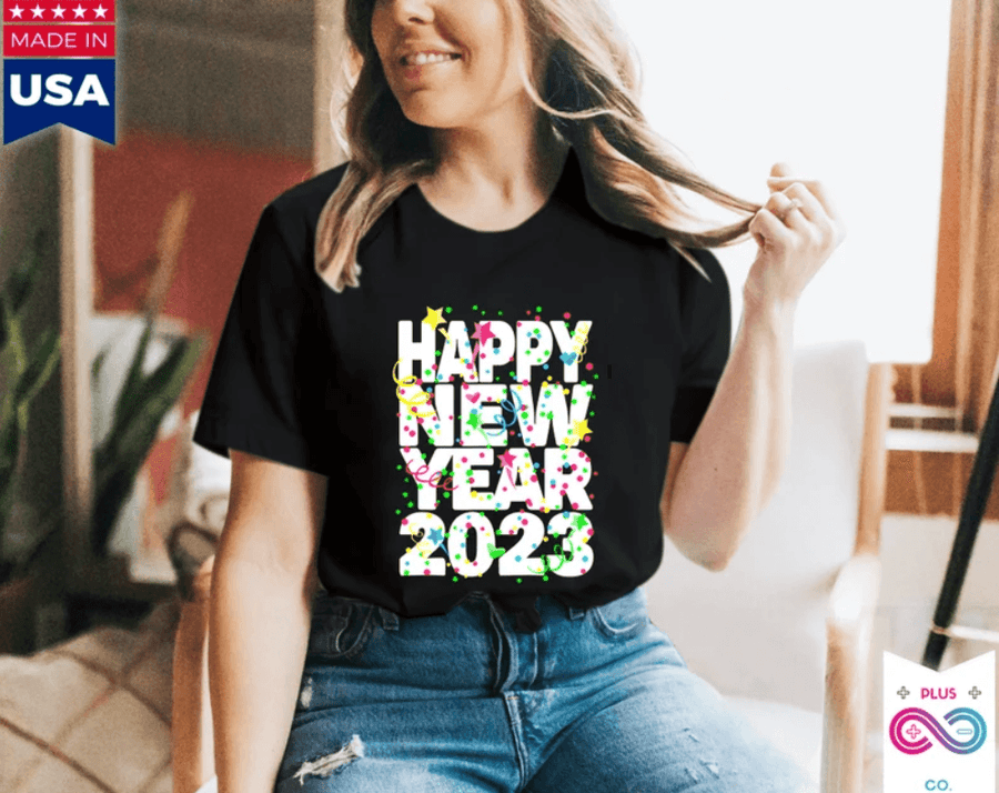 Plus Minus Co Happy New Year 2023 Shirt, Happy New Year 2023 tee, Family Gift, New Year party Shirt, 2023 Shirts, New Years Eve tee, Finally New year