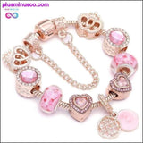 Plus Minus Co Heart & Key Pendant Rose Gold Color Fine Bracelets & Bangles, view 2