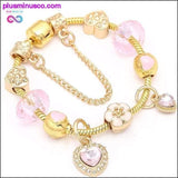 Plus Minus Co Heart & Key Pendant Rose Gold Color Fine Bracelets & Bangles, view 5
