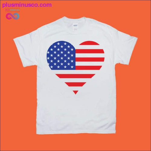 Plus Minus Co Heart Shaped | American Flag T-Shirts
