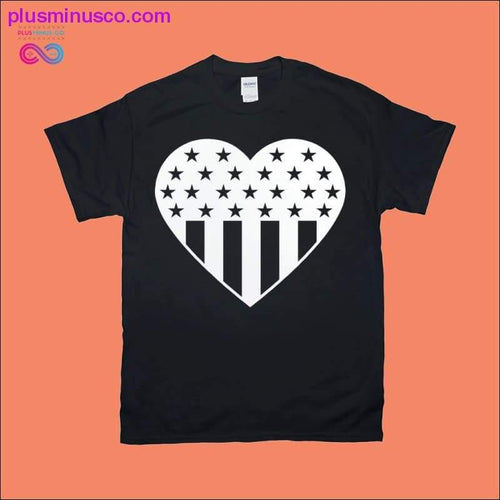 Plus Minus Co Heart Single Color | American Flag T-Shirts