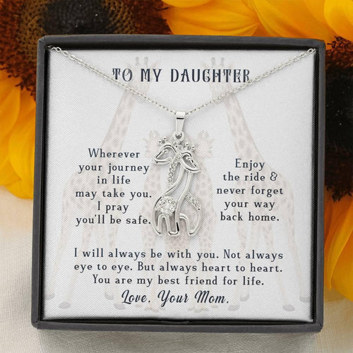 Plus Minus Co To my daughter, Giraffe necklace, Gift from mom, Birthday