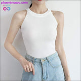 Plus Minus Co HELIAR Tops Women Crop Tops Off Shoulder Stretchy Knitted, view 4