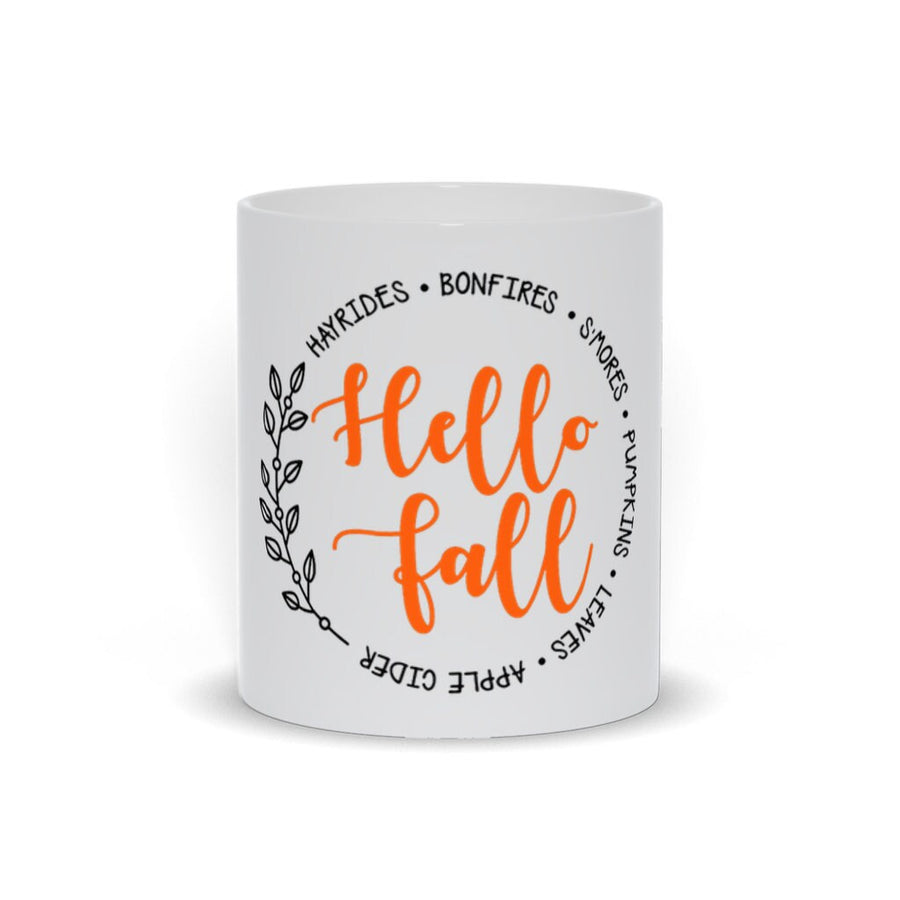 Plus Minus Co Hello Fall Coffee Mug, Autumn Mug, Unique Coffee Mug, Seasonal Mug, Gift For Sister, Gift For Her, Hello Fall Mug, Best, Fall Decor