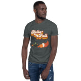Plus Minus Co Hello fall, fall leaves and pumpkin, fall and autumn vibes Unisex T-Shirt, view 3