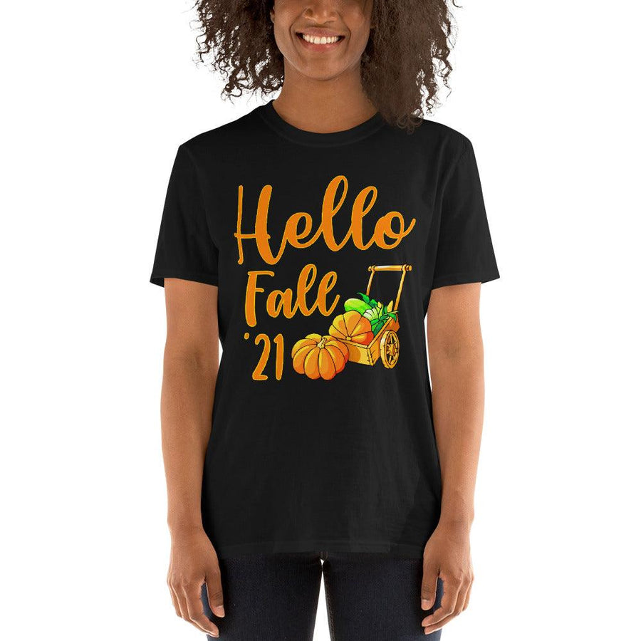 Plus Minus Co Hello Fall, hello Pumpkin, Fall Colors, Unisex T-Shirt