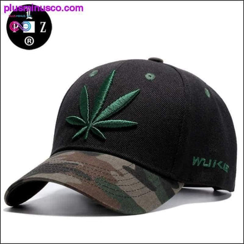 Plus Minus Co Hemp Leaves Baseball Cap Camouflage Cap Green Hat
