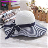 Plus Minus Co Black White Striped Bowknot Summer Sun Hat Beautiful Women, view 2