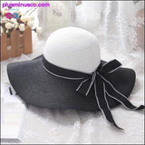 Plus Minus Co Black White Striped Bowknot Summer Sun Hat Beautiful Women, view 3