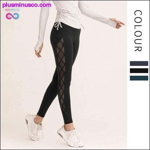Plus Minus Co High Elasticity Sports Sexy Mesh Hip-lifting Fitness Pants