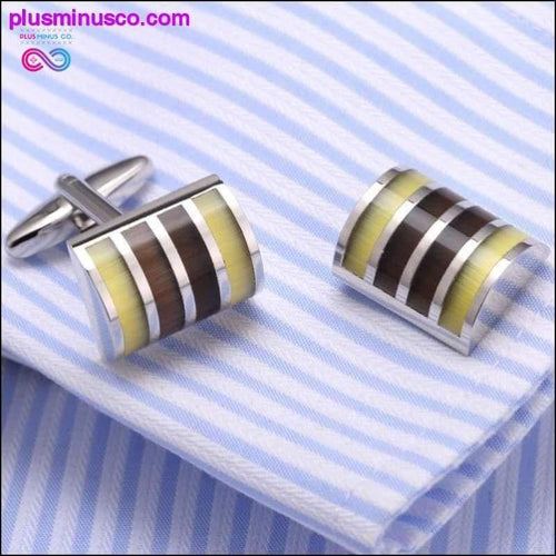 Plus Minus Co High End Cats Eye Cuff-links  - Perfect Gifts for Wedding