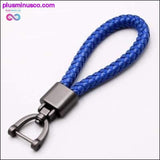 Plus Minus Co High-Grade Hand Woven Leather Car KeyChain 360 Degree, view 2