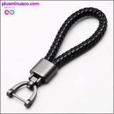 Plus Minus Co High-Grade Hand Woven Leather Car KeyChain 360 Degree, view 4