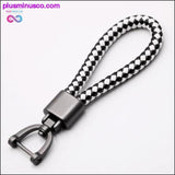 Plus Minus Co High-Grade Hand Woven Leather Car KeyChain 360 Degree, view 5