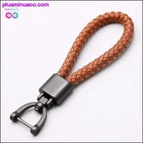 Plus Minus Co High-Grade Hand Woven Leather Car KeyChain 360 Degree, view 6