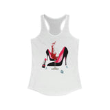 Plus Minus Co High Heel Shoes | Lipstick | Glass Wine | Diamonds Racerback,Fashion High Heel ,Womans Red Gold Birthday, red shoes and lipstick, view 2