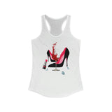 Plus Minus Co High Heel Shoes | Lipstick | Glass Wine | Diamonds Racerback,Fashion High Heel ,Womans Red Gold Birthday, red shoes and lipstick, view 2