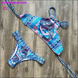 Plus Minus Co High Neck Tank Crop Top Bikini Crochet Bikinis Set Swimwear, view 2
