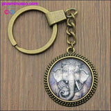 Plus Minus Co High Quality 25mm Ganesha Elephant Glass Cabochon Keyring, view 2