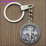 Plus Minus Co High Quality 25mm Ganesha Elephant Glass Cabochon Keyring, view 3